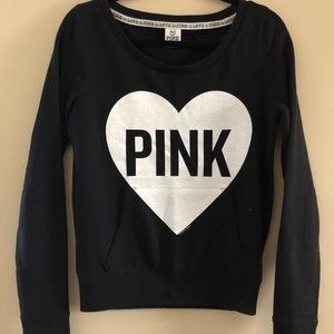 Black Crew Neck Sweatshirt PINK Victoria’s Secret